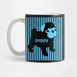 blue puppy,bulldog Mug